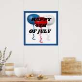 "HAPPY 4TH OF JULY" BALLOONS POSTER (Keuken)
