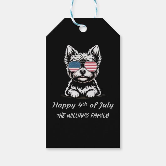 Happy 4th of July beroemd gemaakt door Funny Patri Cadeaulabel (Voorkant)