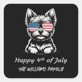 Happy 4th of July beroemd gemaakt door Funny Patri Vierkante Sticker