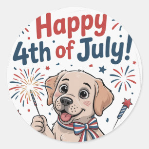 Happy 4th of July beroemd gemaakt door Schattig Do Ronde Sticker