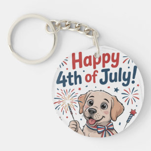 Happy 4th of July beroemd gemaakt door Schattig Do Sleutelhanger