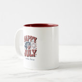 Happy 4th of July Bold Patriotic Coffee Mok (Voorkant links)