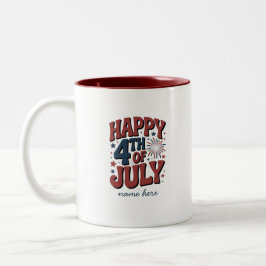 Happy 4th of July Bold Patriotic Coffee Mok