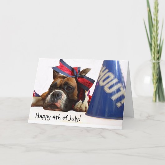 Happy 4th of July Boxer wenskaart Kaart (Voorkant)