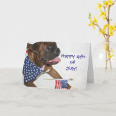Happy 4th of July Boxer wenskaart Kaart (Gele Bloem)