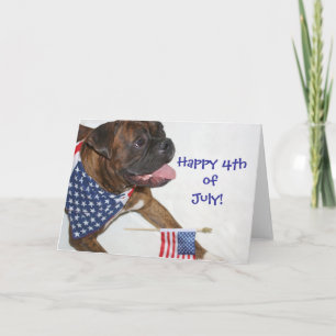 Happy 4th of July Boxer wenskaart Kaart