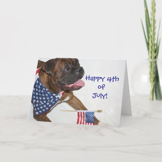 Happy 4th of July Boxer wenskaart Kaart (Voorkant)