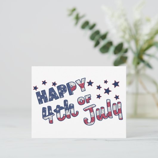 Happy 4th Of July Briefkaart (Staand voorkant)