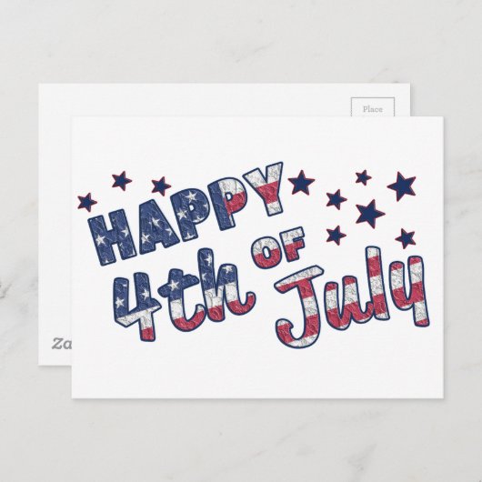 Happy 4th Of July Briefkaart (Voorkant / Achterkant)