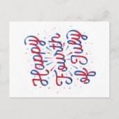 Happy 4th of July Briefkaart (Rood/Blauw Gradiënt) (Voorkant)