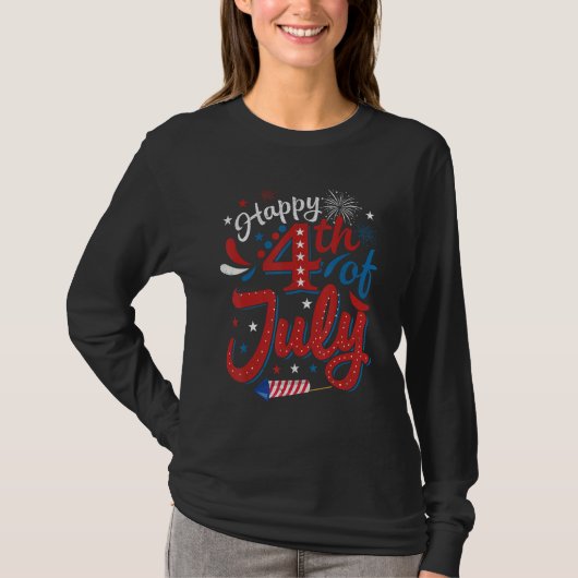 Happy 4th Of July Cool Independence Day Patriotic  T-shirt (Voorkant)