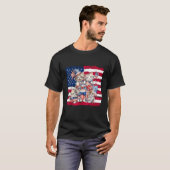 Happy 4th Of July Cute Cat Kitten American Flag f T-shirt (Voorkant volledig)