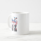 Happy 4th of July Drie Schattigee Boston Terriers Koffiemok (Voorkant links)