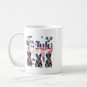 Happy 4th of July Drie Schattigee Boston Terriers Koffiemok (Links)