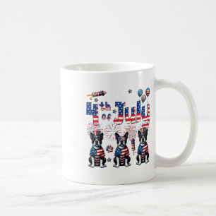 Happy 4th of July Drie Schattigee Boston Terriers Koffiemok