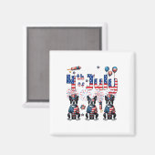 Happy 4th of July Drie Schattigee Boston Terriers  Magneet (Voorkant / Achterkant)