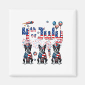 Happy 4th of July Drie Schattigee Boston Terriers  Magneet (Voorkant)