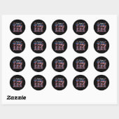 Happy 4th of July Drie Schattigee nijlpaarden Zonn Ronde Sticker (Vel)