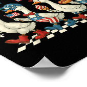 Happy 4th of July Ducks Onafhankelijkheidsdag Amer Poster (Hoek)