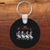 Happy 4th of July Ducks Onafhankelijkheidsdag Amer Sleutelhanger (Voorkant)