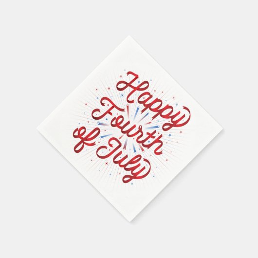 Happy 4th of July / Feestservetten (Rode Gradient) Servet (Hoek)