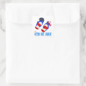 Happy 4th of July - Flip Flop Vierkante Sticker (Tas)