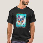 Happy 4th Of July Floral Chicken Flowers Patriotic T-shirt (Voorkant)
