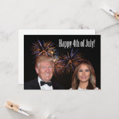 Happy 4th of July from Donald and Melania Trump Kaart (Voorkant / Achterkant in situ)