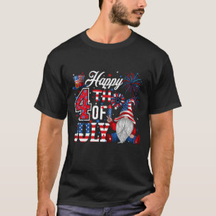 Happy 4th of July Gnomes Patriottisch Rood Wit Bla T-shirt
