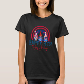 Happy 4th Of July Gnomes Rainbow Patriotic America T-shirt