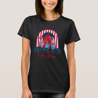 Happy 4th Of July Gnomes Rainbow Patriotic America T-shirt