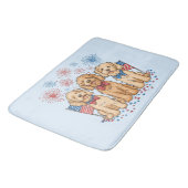 Happy 4th of July Goldendoodle Honden Vuurwerk Badmat (Gekanteld)