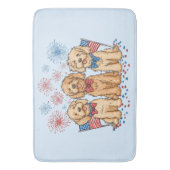Happy 4th of July Goldendoodle Honden Vuurwerk Badmat (Voorkant Verticaal)