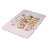 Happy 4th of July Goldendoodle Honden Vuurwerk Badmat (Gekanteld)