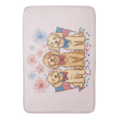 Happy 4th of July Goldendoodle Honden Vuurwerk Badmat (Voorkant Verticaal)