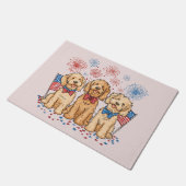 Happy 4th of July Goldendoodle Honden Vuurwerk Deurmat (Schuin)