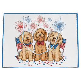 Happy 4th of July Goldendoodle Honden Vuurwerk Groot Cadeauzakje