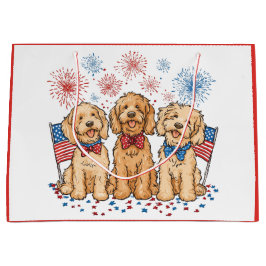 Happy 4th of July Goldendoodle Honden Vuurwerk Groot Cadeauzakje