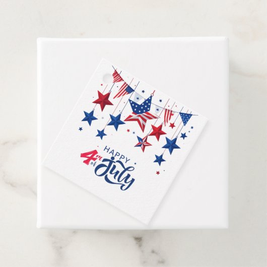 Happy 4th of July Hanging Stars ID1103 Bedankjes Labels (In situ)