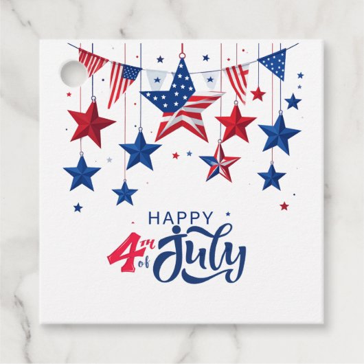 Happy 4th of July Hanging Stars ID1103 Bedankjes Labels (Voorkant)