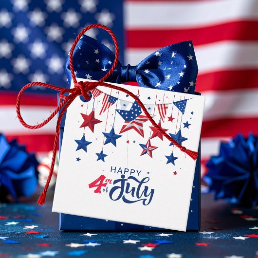 Happy 4th of July Hanging Stars ID1103 Bedankjes Labels