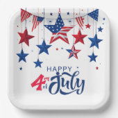 Happy 4th of July Hanging Stars ID1103 Papieren Bordje (Voorkant)