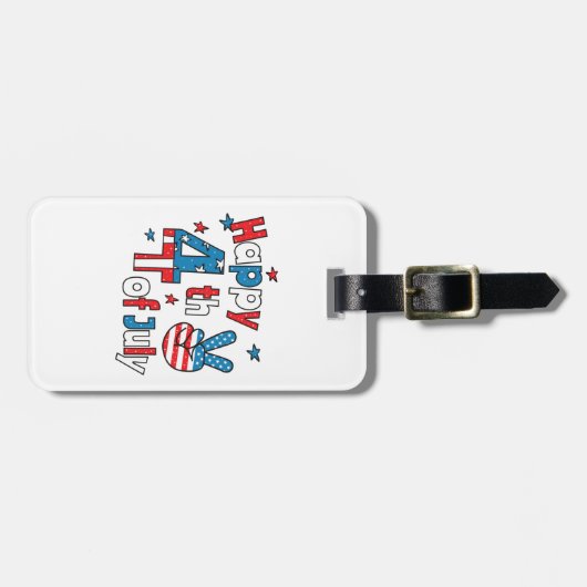 Happy 4th of July Independence Day Bagagelabel (Voorkant horizontaal)