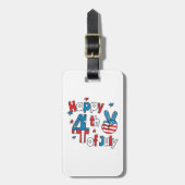 Happy 4th of July Independence Day Bagagelabel (Voorkant verticaal)
