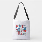 Happy 4th of July Independence Day Crossbody Tas (Voorkant)