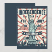 Happy 4th of July Independence Day Feestdagenkaart (Voorkant / Achterkant)