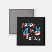 Happy 4th of July Independence Day Magneet (Voorkant / Achterkant)