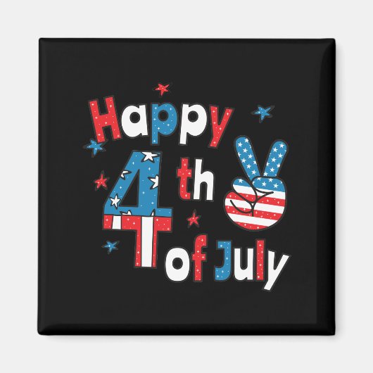 Happy 4th of July Independence Day Magneet (Voorkant)