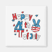 Happy 4th of July Independence Day Magneet (Voorkant)