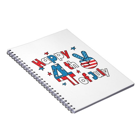 Happy 4th of July Independence Day Notitieboek (Rechterzijde)